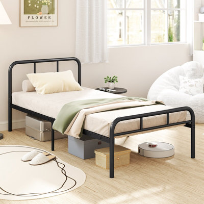 GAINOOM Home Single Size Bed Frame Modern Platform Bed with Headboard ...