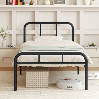 GAINOOM Home Single Size Bed Frame Modern Platform Bed with Headboard ...