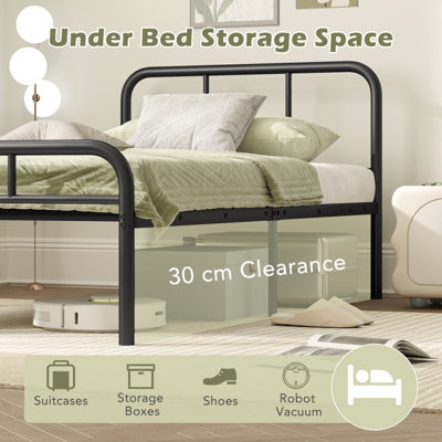 GAINOOM Home Single Size Bed Frame Modern Platform Bed with Headboard ...