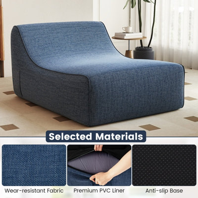 GAINOOM Inflatable Blue Lounge Chair Ergonomic Blow Up Lazy Sofa ...