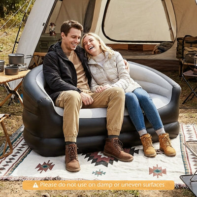 GAINOOM Inflatable Loveseat Couch Portable 2-Seater Air Sofa Blow Up ...