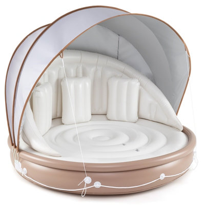 GAINOOM Inflatable White Pool Float Floating Island w/ Detachable ...
