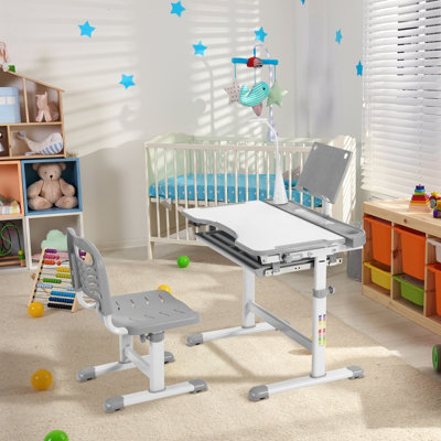 GAINOOM Kids Desk and Chair Set Height Adjustable Kids Study Table and ...
