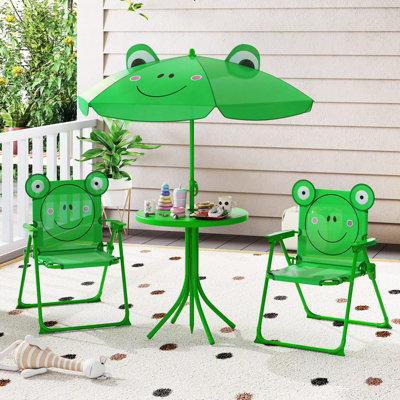 GAINOOM Kids Green Picnic Table & Chair Set Collapsible Toddler ...