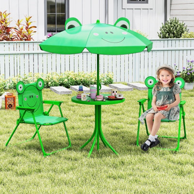 GAINOOM Kids Green Picnic Table & Chair Set Collapsible Toddler ...