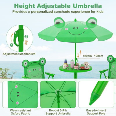 GAINOOM Kids Green Picnic Table & Chair Set Collapsible Toddler ...
