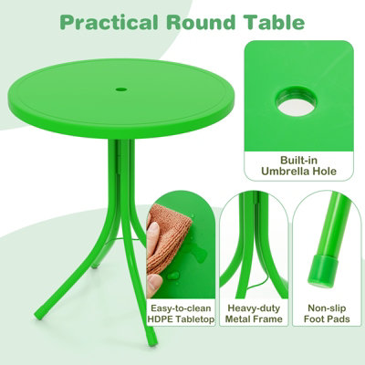 GAINOOM Kids Green Picnic Table & Chair Set Collapsible Toddler ...