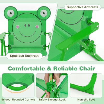 GAINOOM Kids Green Picnic Table & Chair Set Collapsible Toddler ...