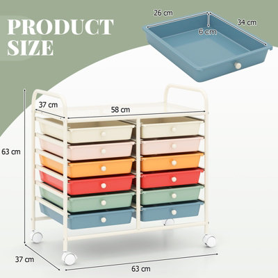 GAINOOM Macaron Storage Cart Multi-Purpose Utility Cart with Drawer