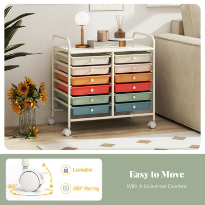 GAINOOM Macaron Storage Cart Multi-Purpose Utility Cart with Drawer