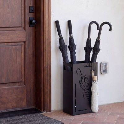 GAINOOM Metal Umbrella Stand Rectangular Umbrella Holder Rack Removable ...