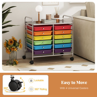 GAINOOM Multi-color Storage Cart Multi-Purpose Utility Cart with Drawer