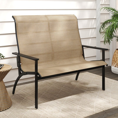 GAINOOM Outdoor Adirondack Bench Chair 2-Person Patio Garden Bench
