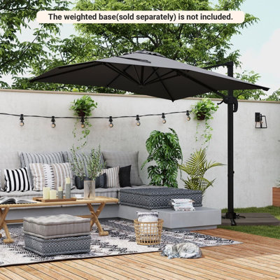 cream colored patio umbrella PURPLE LEAF Outdoor 6' x 6' Market Square Push Button Tilt, w27 Choose your color::Khaki 4822 Simply crank the umbrella Give your Coleman CC100X