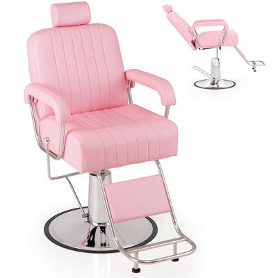 GAINOOM Pink Salon Chair Hydraulic Barber Chair Beauty Hair Salon Equipment