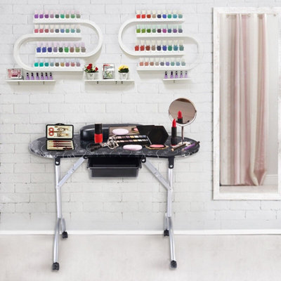 GAINOOM Portable Nail Table Station Manicure Tech Desk Nails Art Table ...