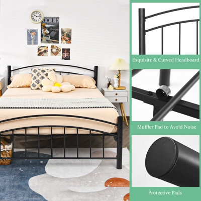GAINOOM Queen Size Bed Frame 3FT Metal Platform Bed Frame Adults Kids ...