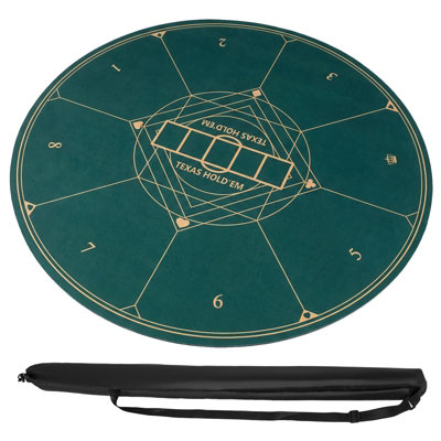 GAINOOM Round Poker Mat for Texas Hold'em 100cm Portable Foldable Anti ...