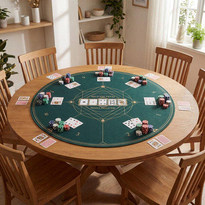 GAINOOM Round Poker Mat for Texas Hold'em 100cm Portable Foldable Anti ...