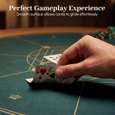 GAINOOM Round Poker Mat for Texas Hold'em 140cm Portable Foldable Anti ...