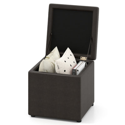GAINOOM Seat Cube with Storage Space Upholstered Ottoman Made of ...