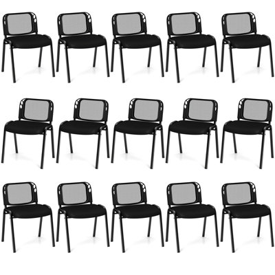 GAINOOM Set of 15 Waiting Room Chairs Stackable Reception Guest Chairs ...