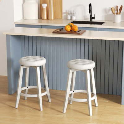 GAINOOM Set of 66cm Bar Stools Kitchen Upholstered Counter