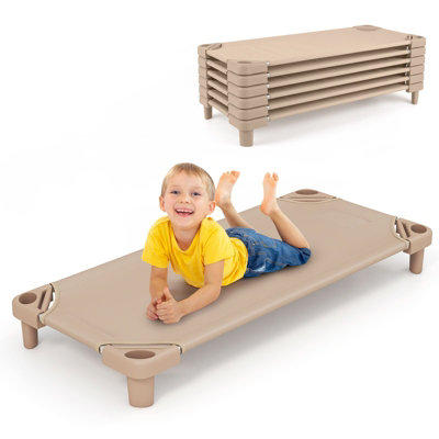 GAINOOM Stackable Daycare Cot Coffee Toddler Daycare Rest Mat w/ Easy ...