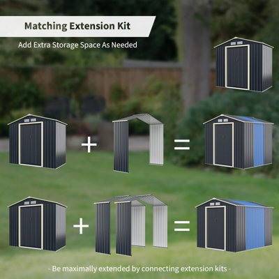 GAINOOM Storage Shed Extension Kit Outdoor 195 cm Shed Width Increased ...