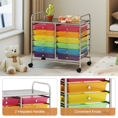 GAINOOM Transparent Multi-color Storage Cart Multi-Purpose Utility Cart ...