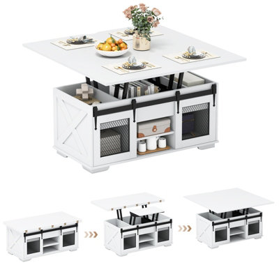 GAINOOM White Lift Top Coffee Table 41.5