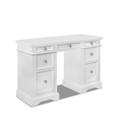 Gainsborough Dressing Table with Crystal Handles- White