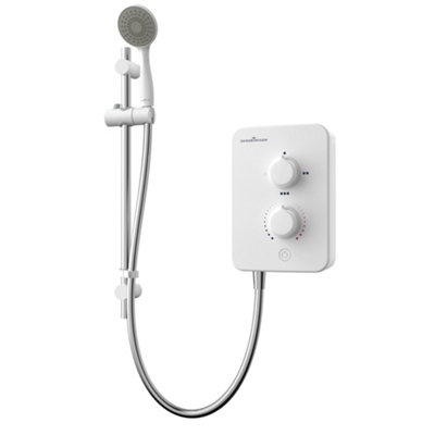 Gainsborough GSM85 Slim Mono 8.5kw Electric Shower White Chrome SE CSE