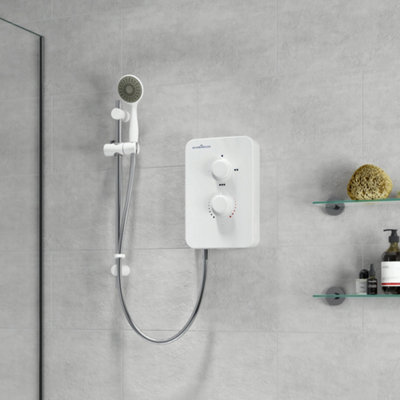 Gainsborough GSM85 Slim Mono Electric Shower 8.5kW - Polar White