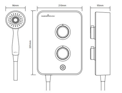 Gainsborough GSM85 Slim Mono Electric Shower 8.5kW - Polar White