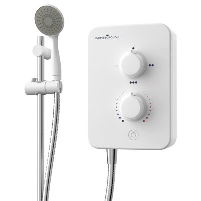 Gainsborough GSM95 Slim Mono 9.5kw Electric Shower White Chrome SE CSE