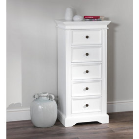 Gainsborough Tallboy White Narrow Chest of Drawers