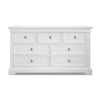 Gainsborough White 3 Over 4 Chest of Drawers with Crystal Handles