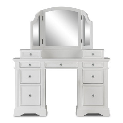 Gainsborough White Dressing Table Set with Crystal Handles
