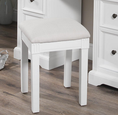 Gainsborough White Upholstered Stool, Dressing Table Cushion Seat