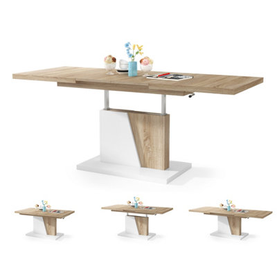 Gala 2 in 1 Extending Coffee / Dining Table - Sonoma Oak / White