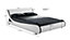Galactic Curved King Bed Frame Sleek PU White Faux Leather with Black Trim