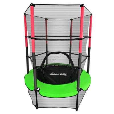 Galactica Mini Trampoline 4.5FT 55inch with Safety Net Enclosure Indoor Outdoor Children Activity Junior Trampoline Green