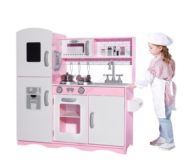 Pink wooden cheap kids kitchen