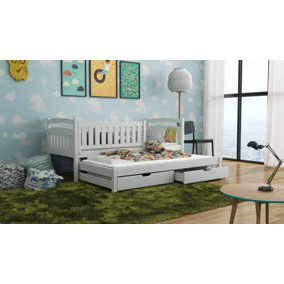 Galaxy Bed with Trundle, Storage and Foam Mattresses in White W1980mm x H850mm x D970mm