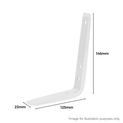 Galaxy Black Metal Steel Shelf Wall Support Brackets 125mm x 146mm - 4 PACK