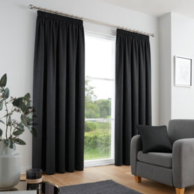 Galaxy Dim out woven Pair of Pencil Pleat Curtains