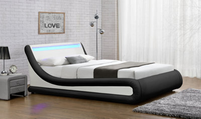 White bed store with led