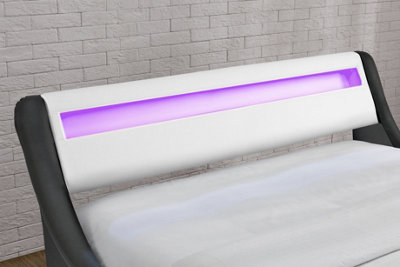 Galaxy led upholstered ottoman bed sales