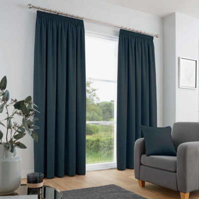 Galaxy Pair of Light Reducing Thermal Effect Pencil Pleat Curtains ...